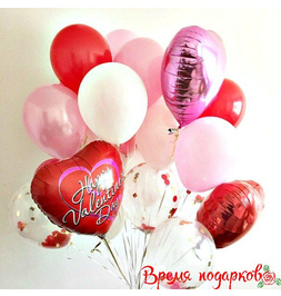 Воздушная композиция для влюбленных - фото