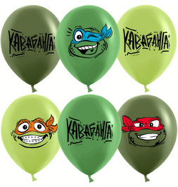 Шар (12''/30 см) Черепашки, Ассорти, пастель, 2 ст - фото