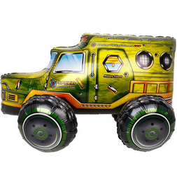 Шар 3D (25''/64 см) Фигура, Военный грузовик, 1 шт. в уп. - фото