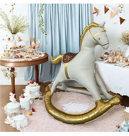 Шар 3D (43''/109 см) Фигура, Лошадка Качалка, Сатин, 1 шт. - фото